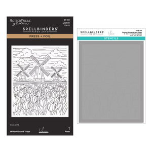 Windmills and Tulips Press + Foil Plate and Stencil Bundle by Yana Smakula