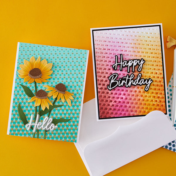 Cascading Dots 3D Embossing Folder and Stencil Bundle by Simon Hurley