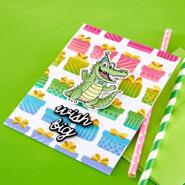 Snappy Birthday Stamp & Die Bundle by Simon Hurley