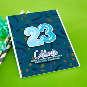 Number Balloons Cling Rubber Stamp and Die Bundle by Simon Hurley