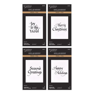 Upright Italic Holiday Sentiments Press + Foil Bundle by Paul Antonio