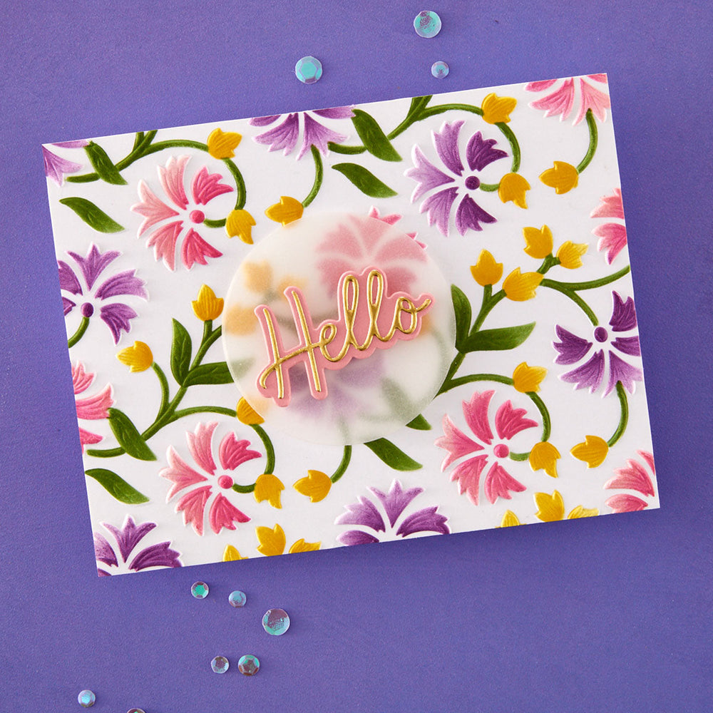 Flowing Florals 3D Embossing Folder and Stencil Bundle by Simon Hurley