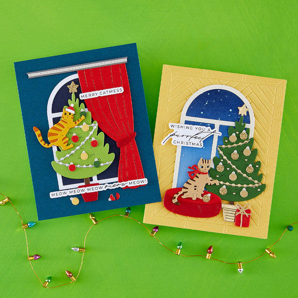 Meowy Christmas Sentiments Press + Foil Plates & Die Set by Yana Smakula