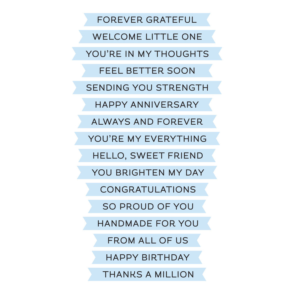 Always and Forever Sentiment Strips Press Plate & Die Set