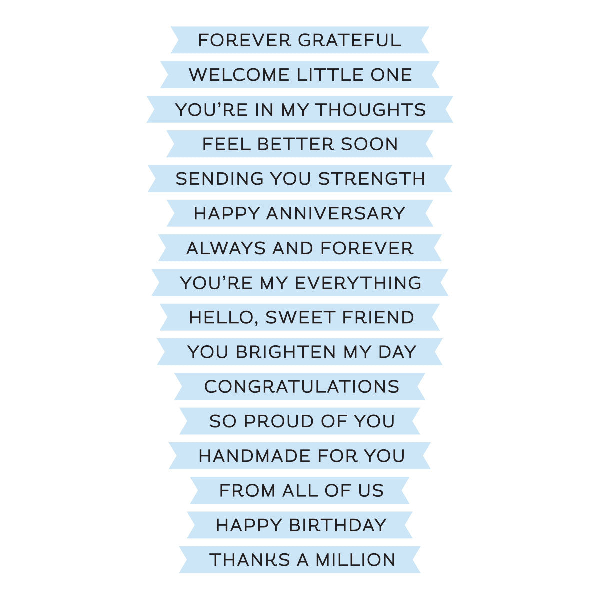 Always and Forever Sentiment Strips Press Plate & Die Set