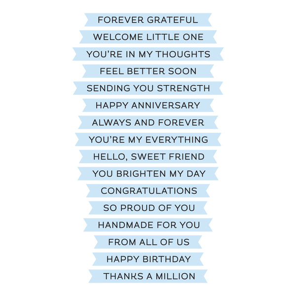 Always and Forever Sentiment Strips Press Plate & Die Set