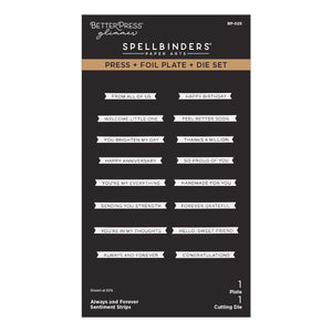 Always and Forever Sentiment Strips Press Plate & Die Set