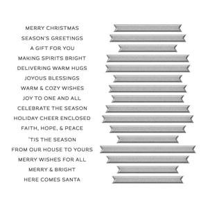 Merry & Bright Sentiment Strips Press Plate & Die Set