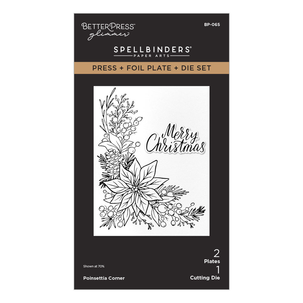 Poinsettia Corner Press + Foil Plate & Die Set
