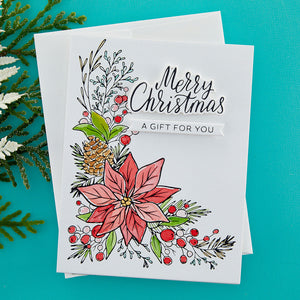 Poinsettia Corner Press + Foil Plate & Die Set