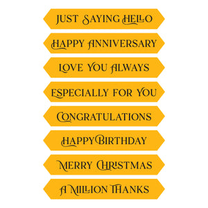 Fancy Sentiment Strips Press + Foil Plate & Die Set