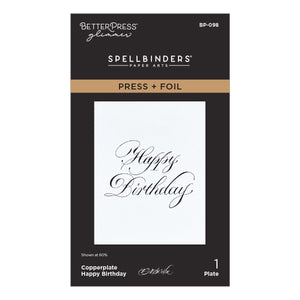 Copperplate Happy Birthday Press + Foil Plate by Paul Antonio