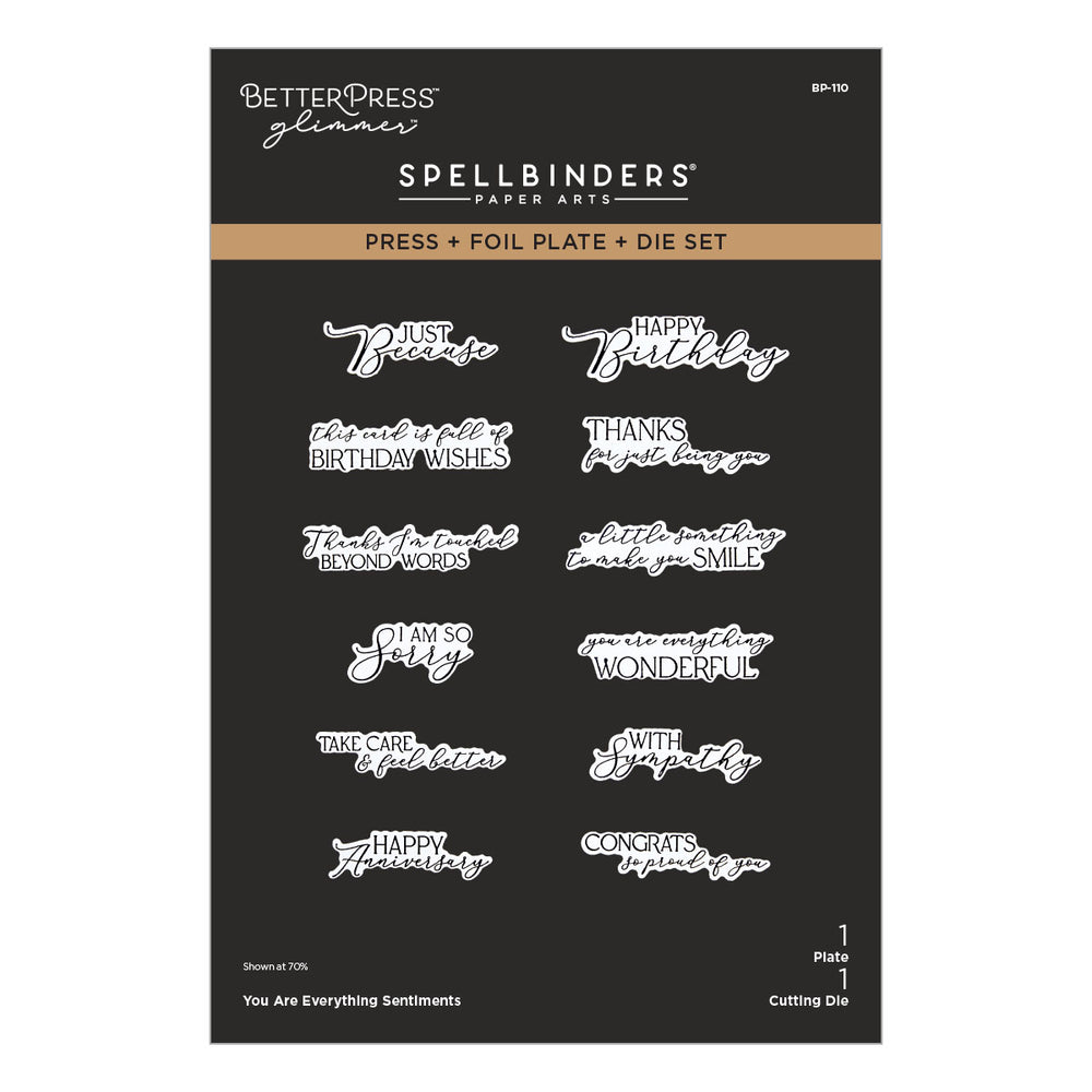 You are Everything Sentiments Press Plate & Die Set