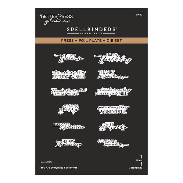 You are Everything Sentiments Press Plate & Die Set