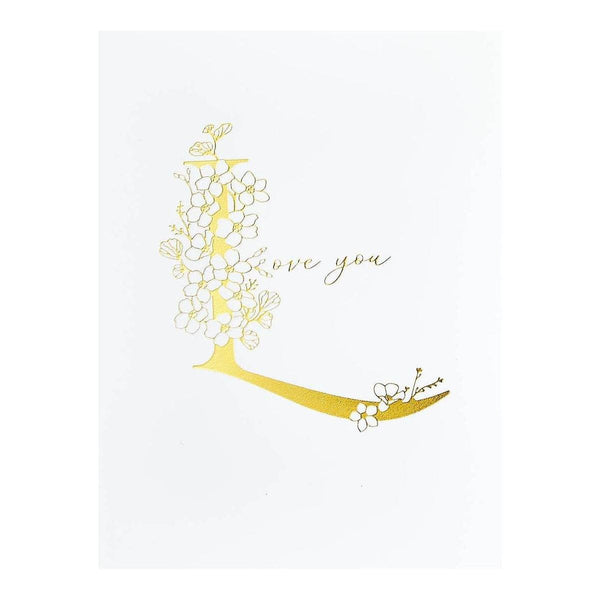 Floral L and Sentiment Press Plate