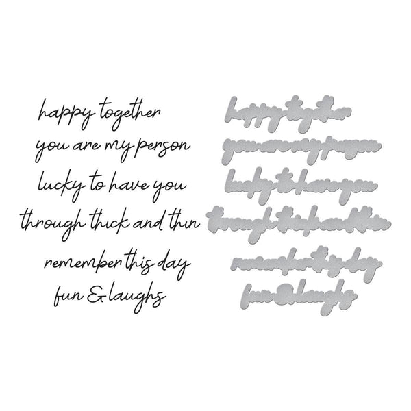 Family Sentiments Press Plate & Die Set from the Storytelling by Spellbinders Scrapbooking Collection dies