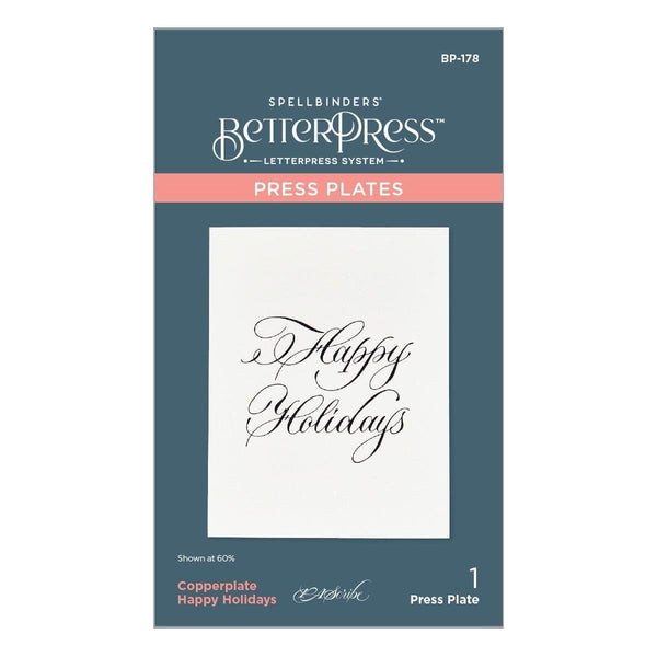 Copperplate Happy Holidays Press Plate by Paul Antonio