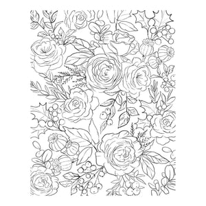 Winter Rose Background BetterPress and Stencil Bundle from the Handmade Holidays Collection