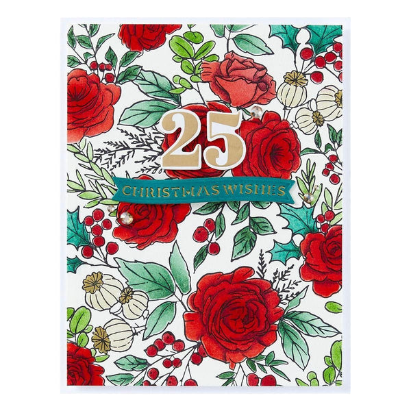 Winter Rose Background Press Plate from the Handmade Holidays Collection