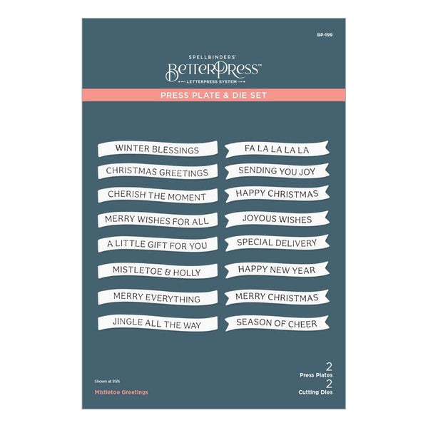 Mistletoe Greetings Press Plate & Die Set