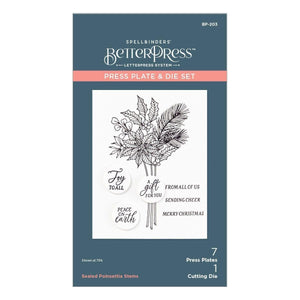 Sealed Poinsettia Stems Press Plate & Die Set