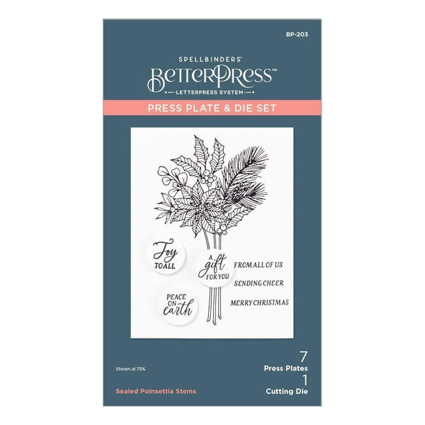 Sealed Poinsettia Stems Press Plate & Die Set