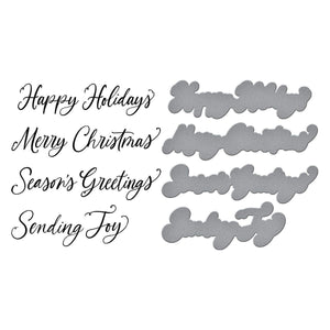 Sending Joy Sentiments Press Plate & Die Set