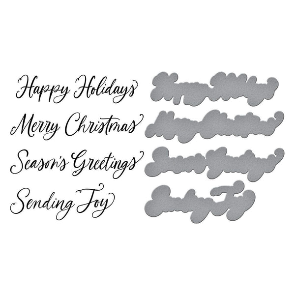 Sending Joy Sentiments Press Plate & Die Set
