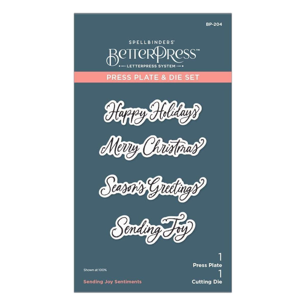 Sending Joy Sentiments Press Plate & Die Set