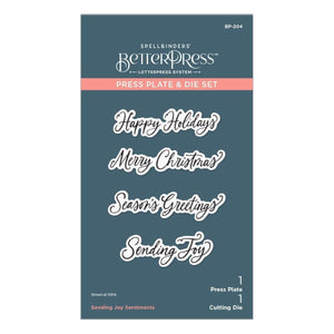 Sending Joy Sentiments Press Plate & Die Set