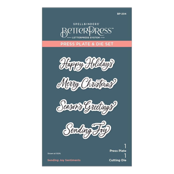 Sending Joy Sentiments Press Plate & Die Set
