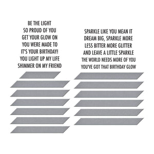Shine Bright Sentiment Strips Press Plate & Die Set from the Shine Bright Collection by Carissa Wiley
