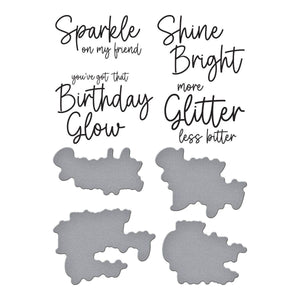 Sparkle On Sentiments Press Plate & Die Set from the Shine Bright Collection by Carissa Wiley