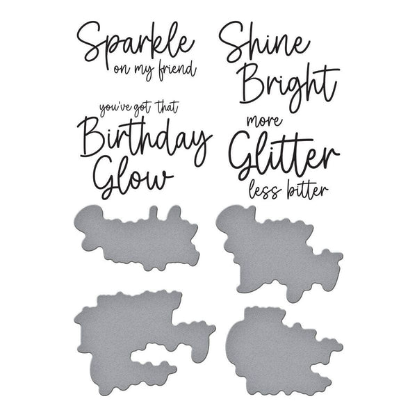 Sparkle On Sentiments Press Plate & Die Set from the Shine Bright Collection by Carissa Wiley