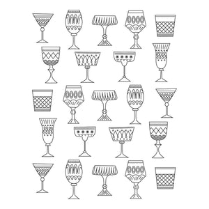 Layered Classy Glasses Press Plate & Stencil Bundle