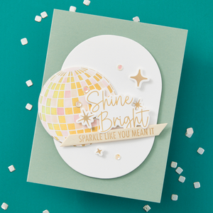 Sparkle On Sentiments Press Plate & Die Set from the Shine Bright Collection by Carissa Wiley