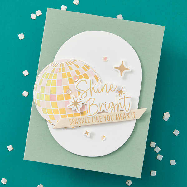 Sparkle On Sentiments Press Plate & Die Set from the Shine Bright Collection by Carissa Wiley