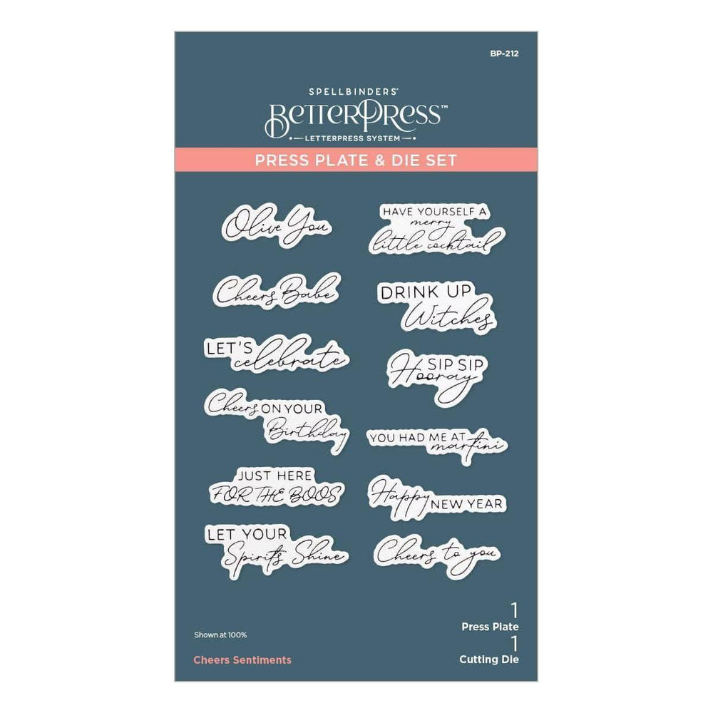 Cheers Sentiments Press Plate & Die Set