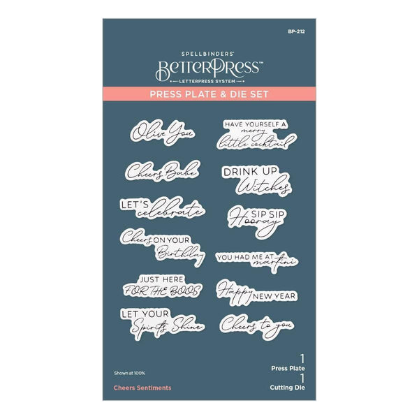 Cheers Sentiments Press Plate & Die Set