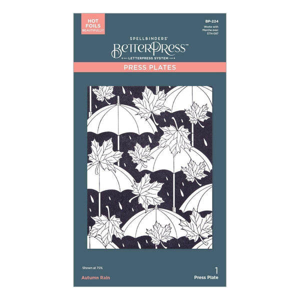 Autumn Rain Press Plate from the Falling Leaves Collection