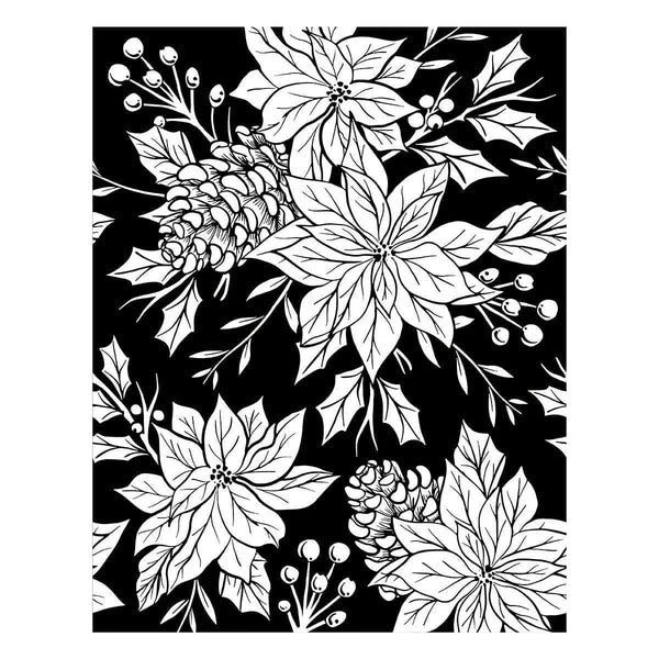 Festive Poinsettias BetterPress and Stencil Bundle from the Amaryllis Christmas Collection by Yana Smakula