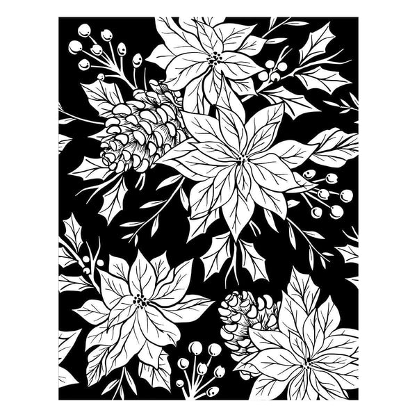 Festive Poinsettias Press Plate from the Amaryllis Christmas Collection by Yana Smakula