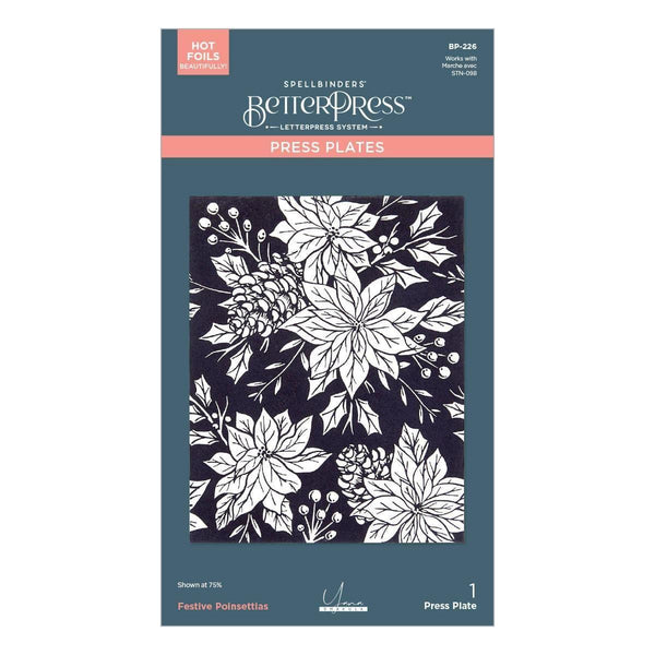 Festive Poinsettias Press Plate from the Amaryllis Christmas Collection by Yana Smakula