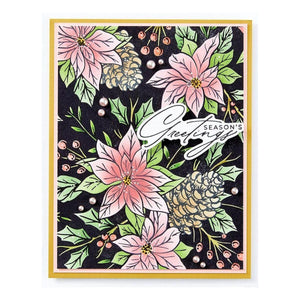 Festive Poinsettias Press Plate from the Amaryllis Christmas Collection by Yana Smakula