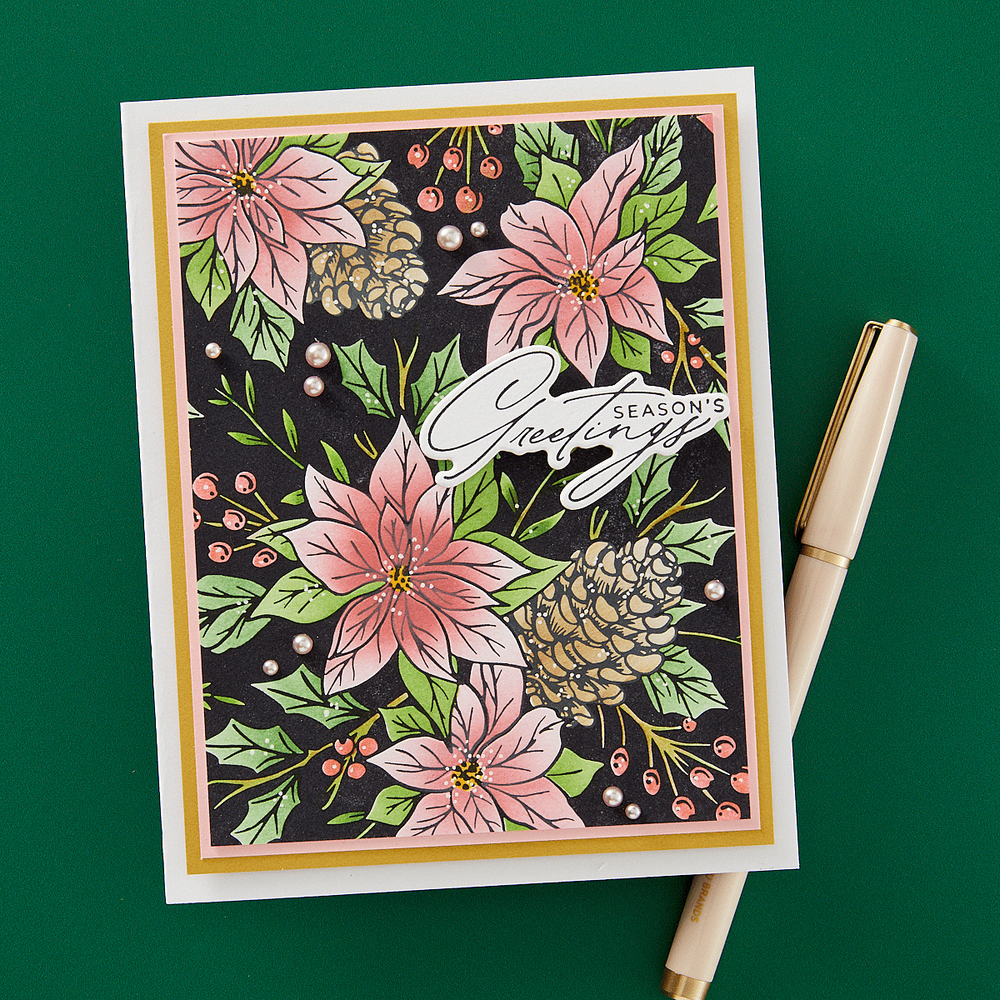 Home for Christmas Sentiments Press Plate & Die Set from the Amaryllis Christmas Collection by Yana Smakula