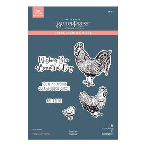 Feathered Friends BetterPress Plate & Die Set from the Justine's Farm Collection by Justine Dvorak