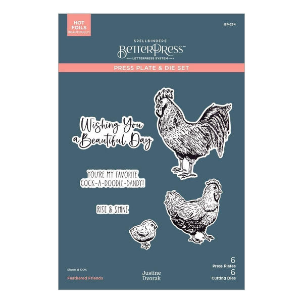 Feathered Friends BetterPress Plate & Die Set from the Justine's Farm Collection by Justine Dvorak