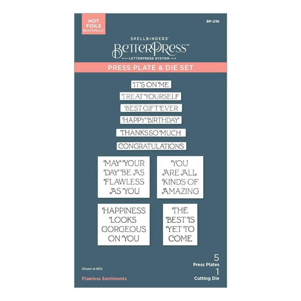 Flawless Sentiments Press Plate & Die Set