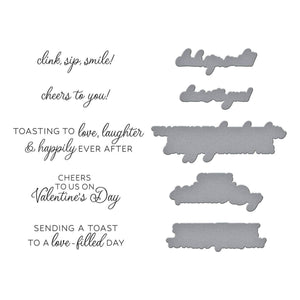 Valentine Happy Hour Sentiments BetterPress Plate & Die Set