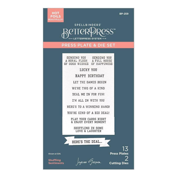 Shuffling Sentiments Press Plate & Die Set by Jaycee Gaspar